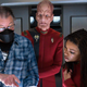 Jonathan Frakes directs Sonequa Martin-Green and Doug Jones on the set of Star Trek: Discovery.
